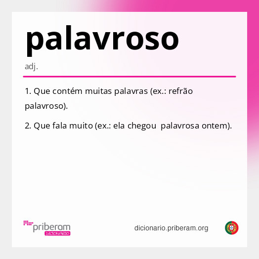 Significado de palavroso