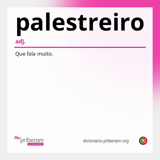 Significado de palestreiro