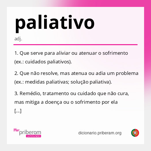 Significado de paliativo