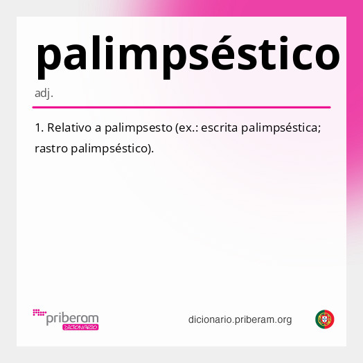 Significado de palimpséstico