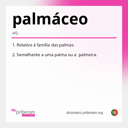 Significado de palmáceo
