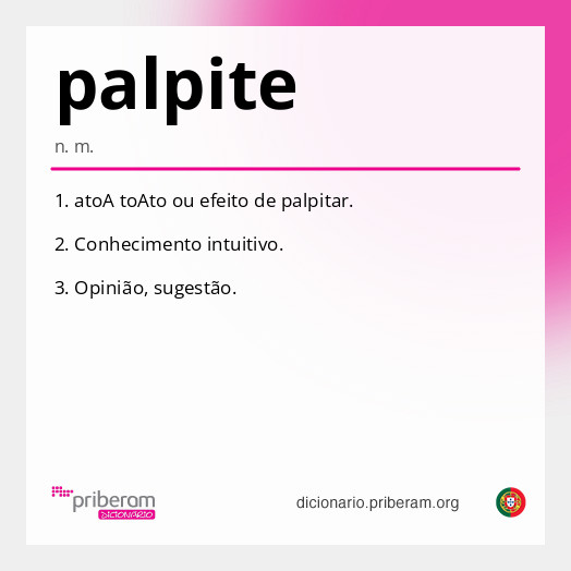 Significado de palpite