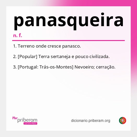 Significado de panasqueira