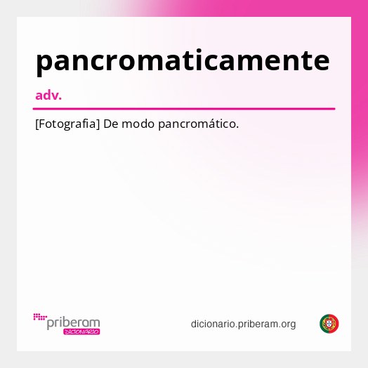 Significado de pancromaticamente
