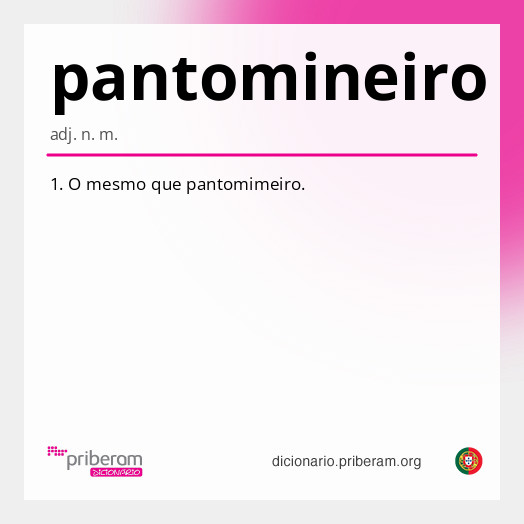 Significado de pantomineiro
