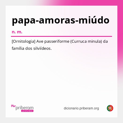 Significado de papa-amoras-miúdo