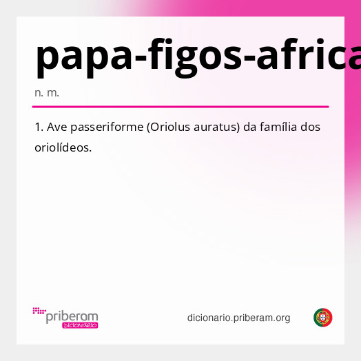 Significado de papa-figos-africano