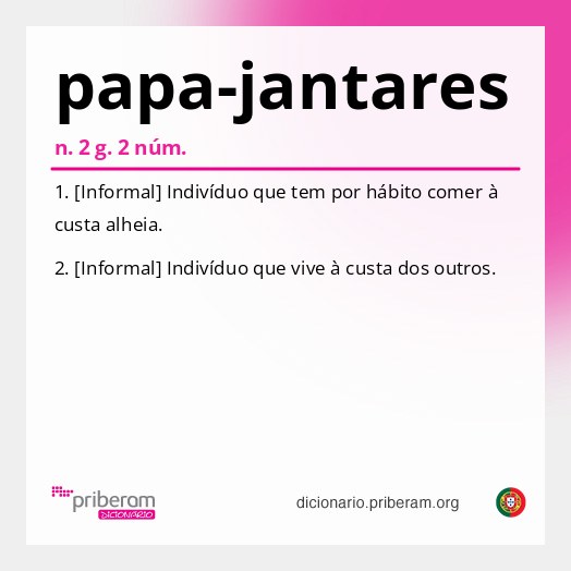 Significado de papa-jantares