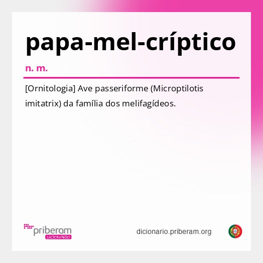 Significado de papa-mel-críptico