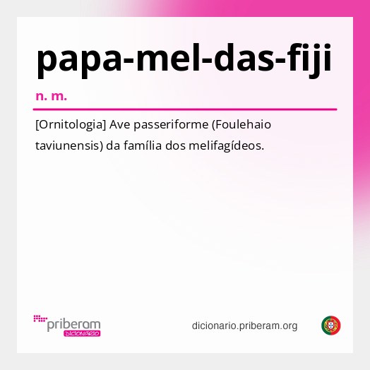 Significado de papa-mel-das-fiji