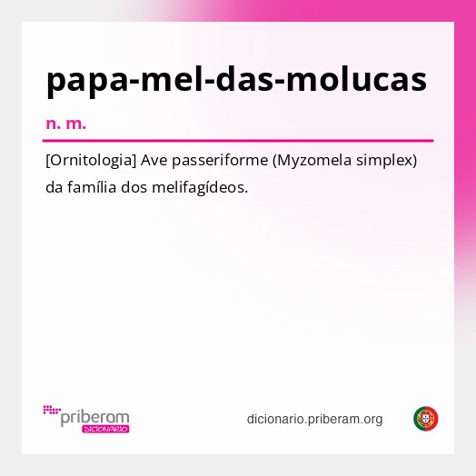 Significado de papa-mel-das-molucas