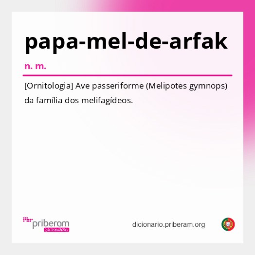 Significado de papa-mel-de-arfak