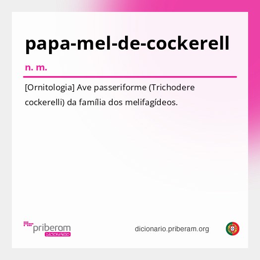 Significado de papa-mel-de-cockerell