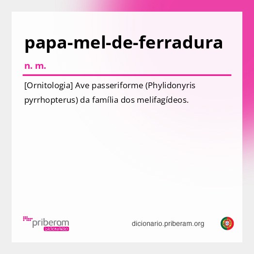 Significado de papa-mel-de-ferradura