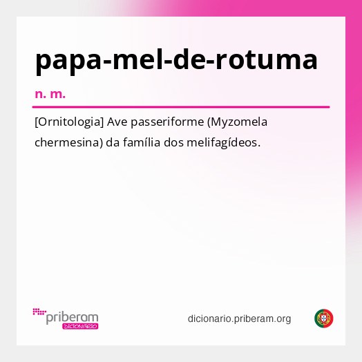 Significado de papa-mel-de-rotuma