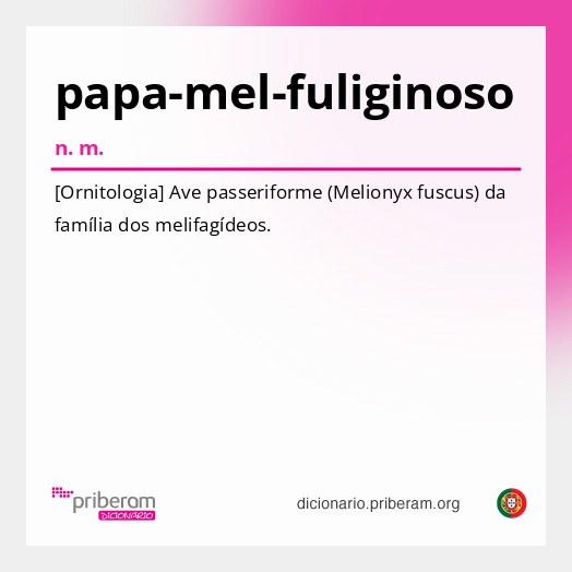 Significado de papa-mel-fuliginoso