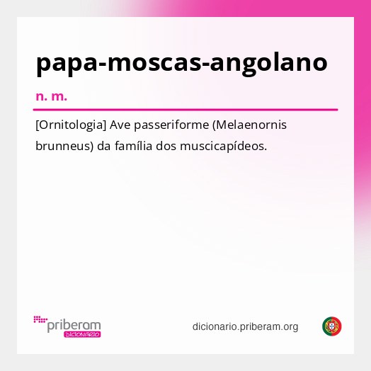 Significado de papa-moscas-angolano