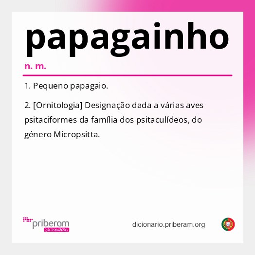 Significado de papagainho