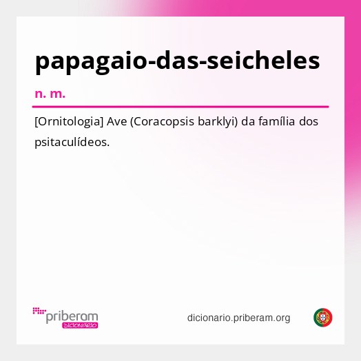 Significado de papagaio-das-seicheles