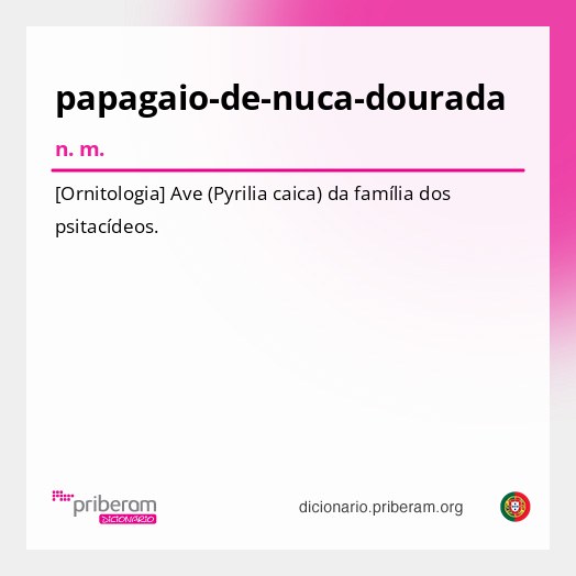 Significado de papagaio-de-nuca-dourada
