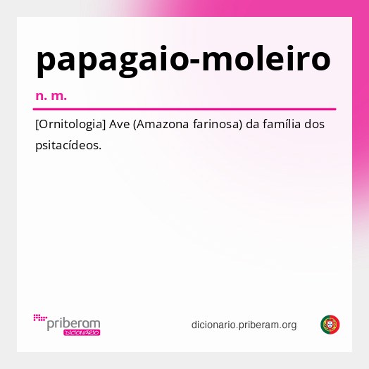 Significado de papagaio-moleiro