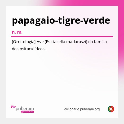 Significado de papagaio-tigre-verde