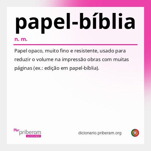 Significado de papel-bíblia
