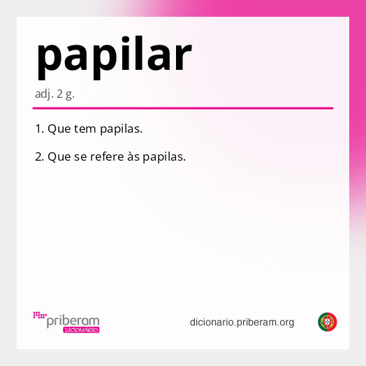 Significado de papilar