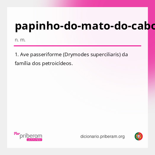 Significado de papinho-do-mato-do-cabo-york