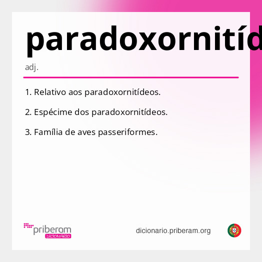 Significado de paradoxornitídeo