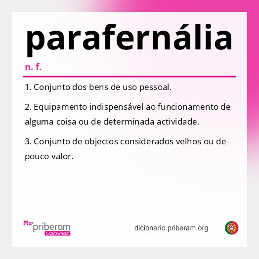 Significado de parafernália