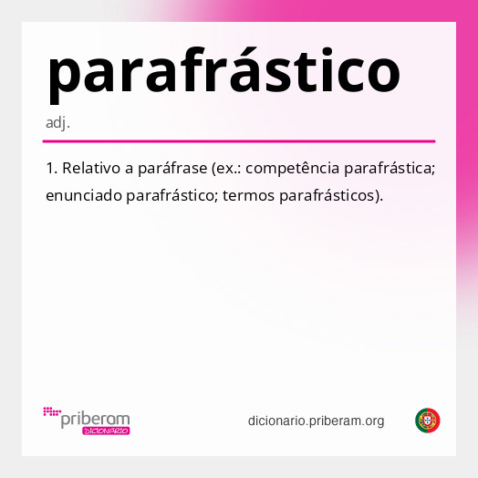 Significado de parafrástico