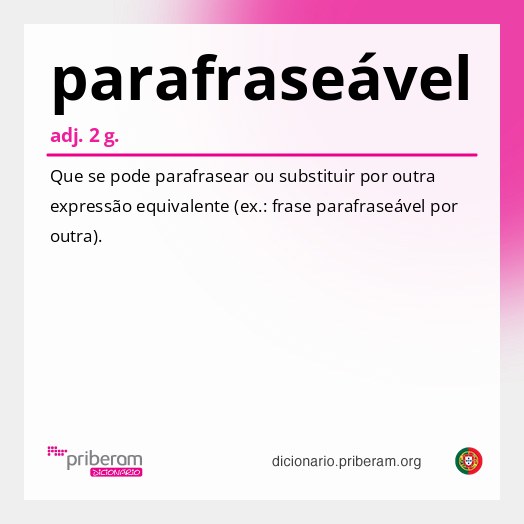 Significado de parafraseável