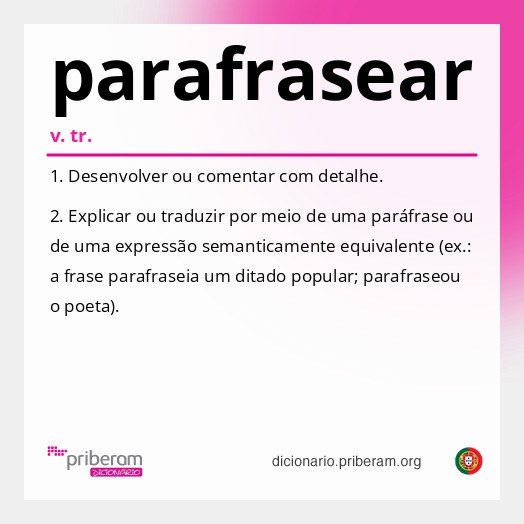 Significado de parafrasear