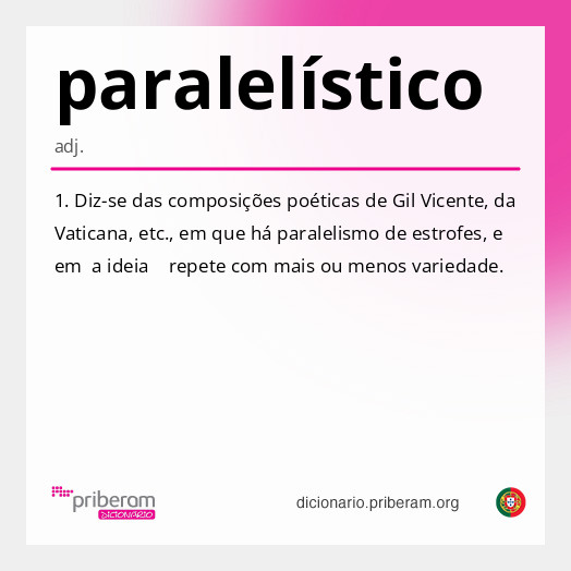 Significado de paralelístico