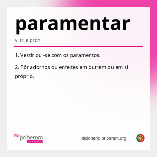Significado de paramentar