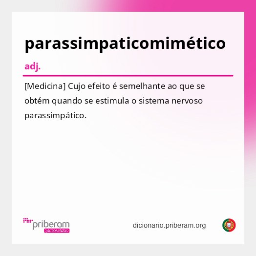 Significado de parassimpaticomimético