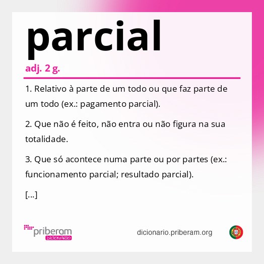 Significado de parcial