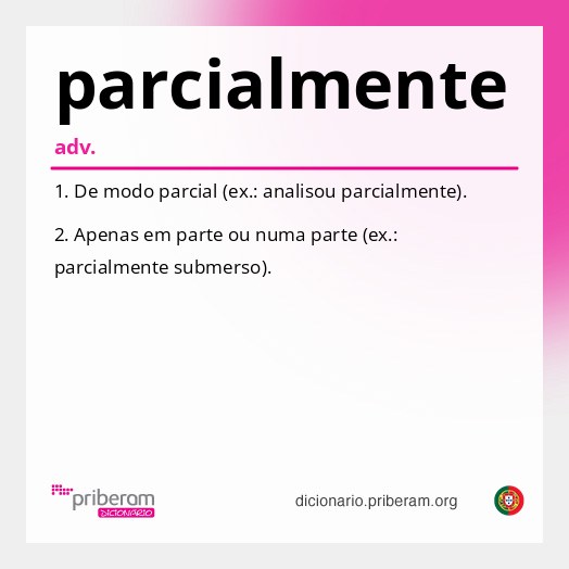 Significado de parcialmente