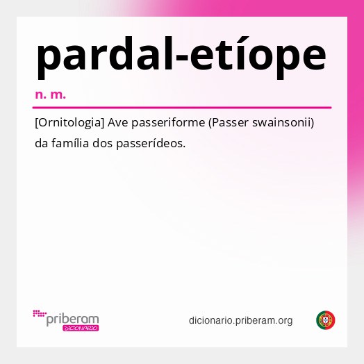 Significado de pardal-etíope