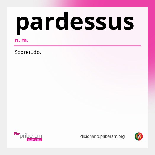 Significado de pardessus