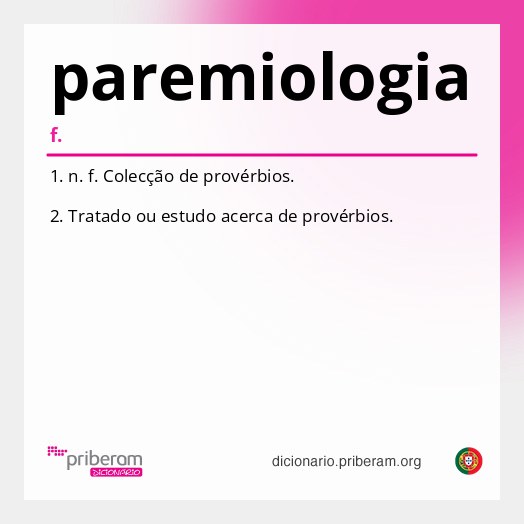 Significado de paremiologia