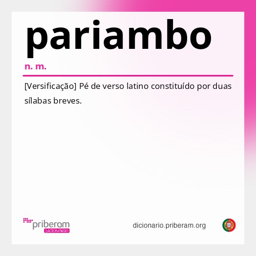 Significado de pariambo