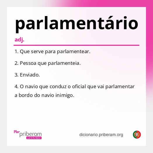 Significado de parlamentário
