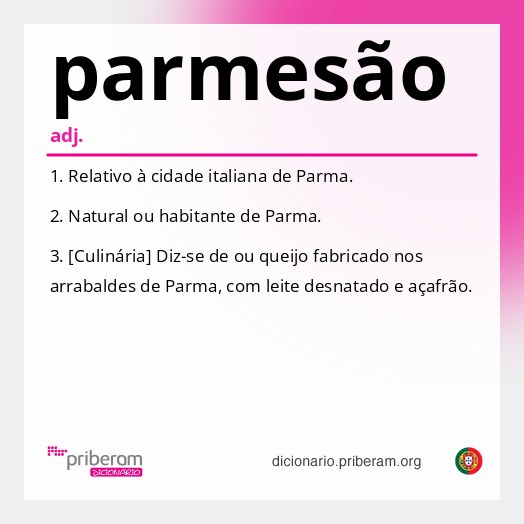 Significado de parmesão