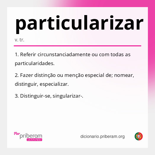 Significado de particularizar