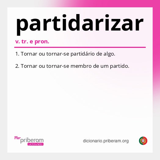 Significado de partidarizar