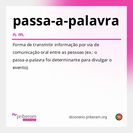 Significado de passa-a-palavra