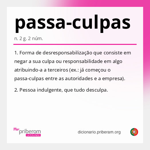 Significado de passa-culpas