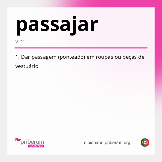 Significado de passajar